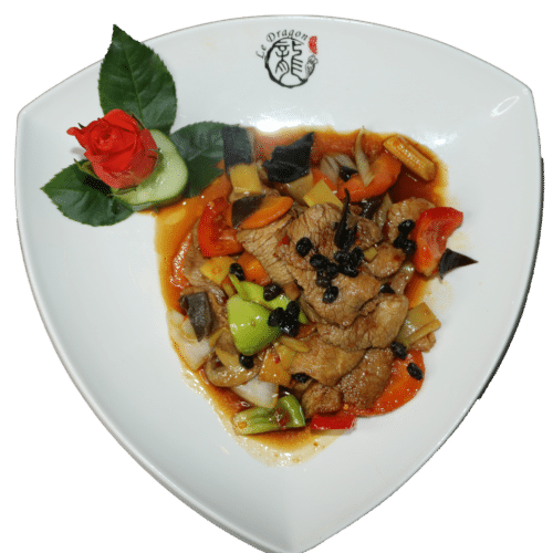 Porc sauté aux haricots noirs