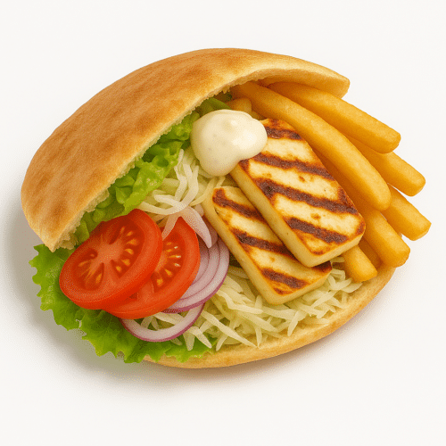 Gyros halloumi im Fladenbrot