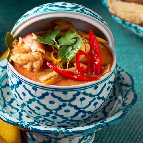 Tom Yum Suppe mit Pouletfleisch, Thailändisch