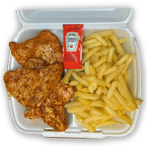 Pouletflügeli (6 Stück) mit Pommes Frites