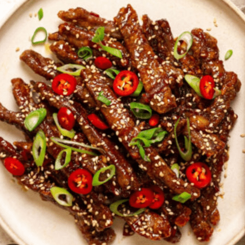 Crispy Fried Pork Chilli (sehr scharf)