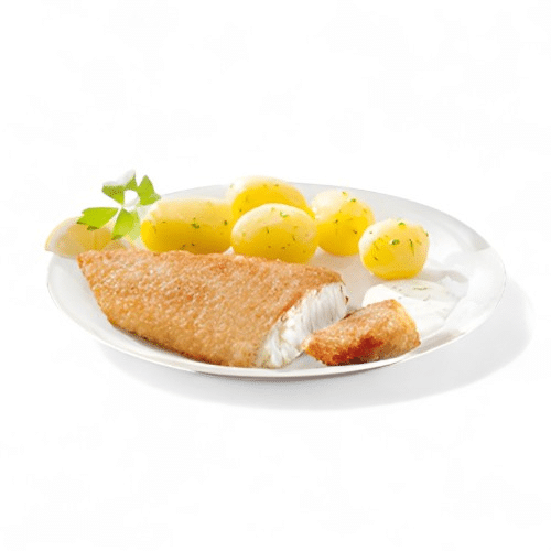 Seelachsfilet vom Grill mit Patatine/Gemüse