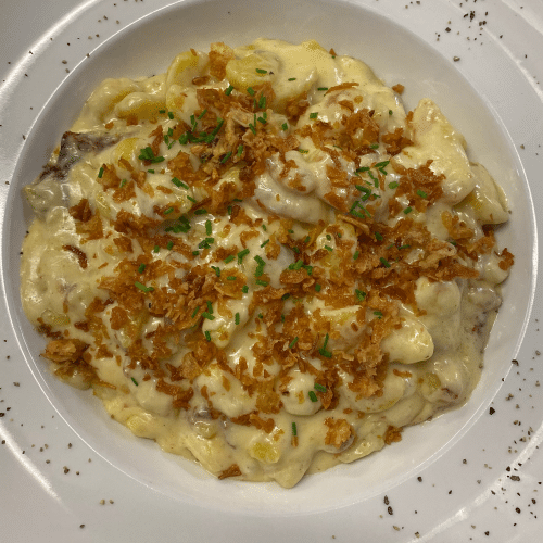 Käse-Spätzli & Röstzwiebeln