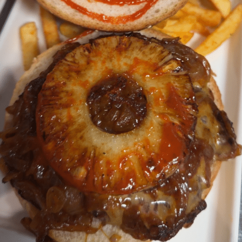 Burger Hawaï avec frites