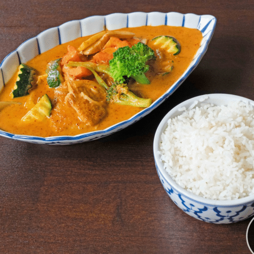 Rotes Thai Curry mit Crevetten (sehr scharf)