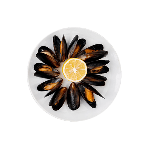 Muscheln mit Masago-Kaviar, gebacken