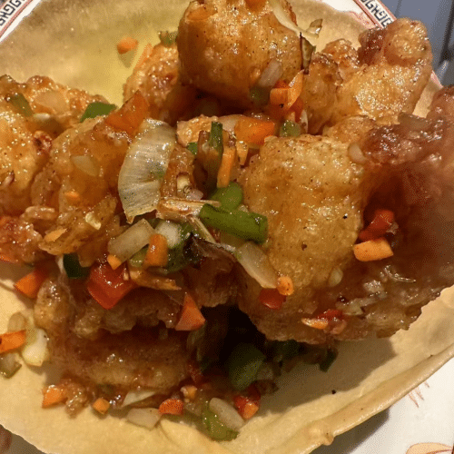Crevettes sautée au sel et poivre 椒盐虾