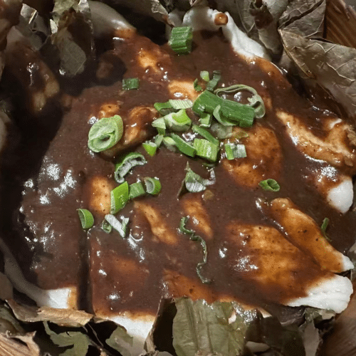 Filet de poisson à la vapeur (aux haricots noirs) 蒸鱼片 (豆鼓)