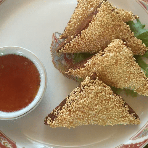 Toast aux crevettes et sésames (4 pièces) 芝麻虾