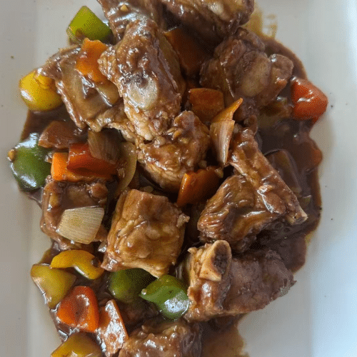 Travers de porc laqué aigre doux 糖醋小排