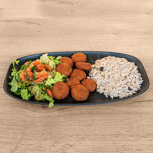 Assiette falafel (végétarienne) riz aux raisins de corinthe