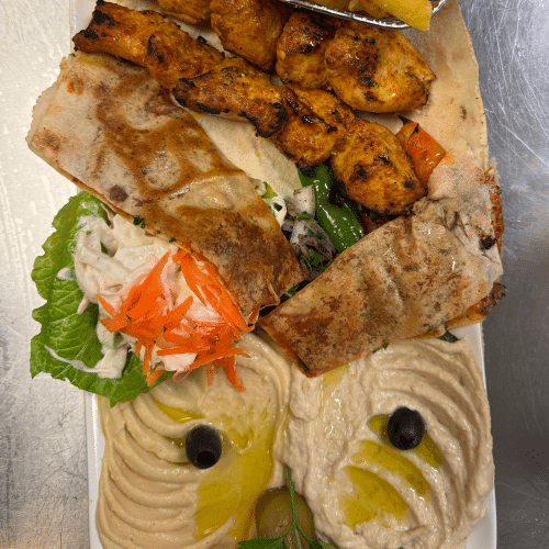 Shish Tauuq (Pouletspiess) Teller