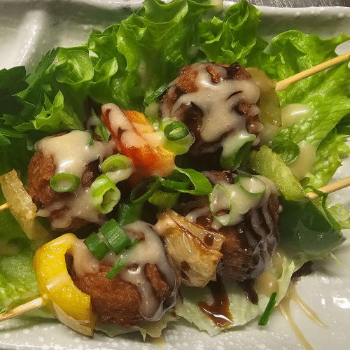 Brochettes de boulettes de porc