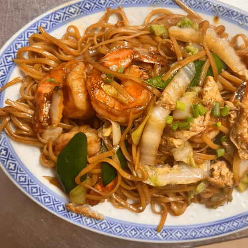 Nouilles sautées aux crevettes(103)