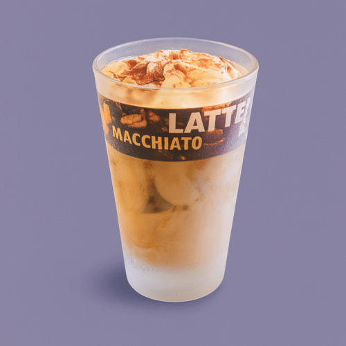 Latte Macchiato-Eis im Glas