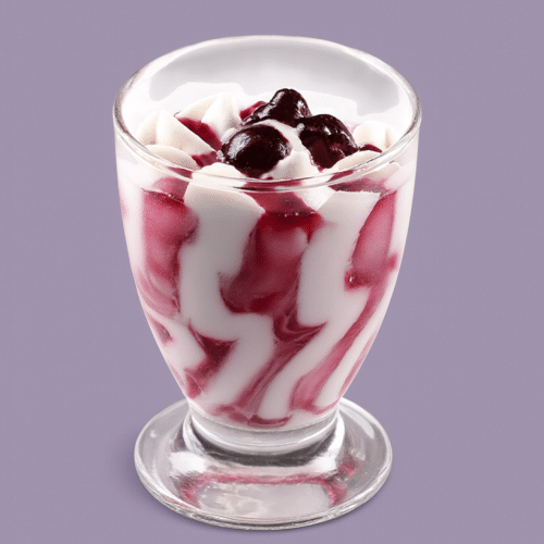 Panna Amarena-Becher im Glas