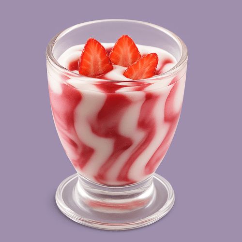 Panna Fragola-Becher im Glas