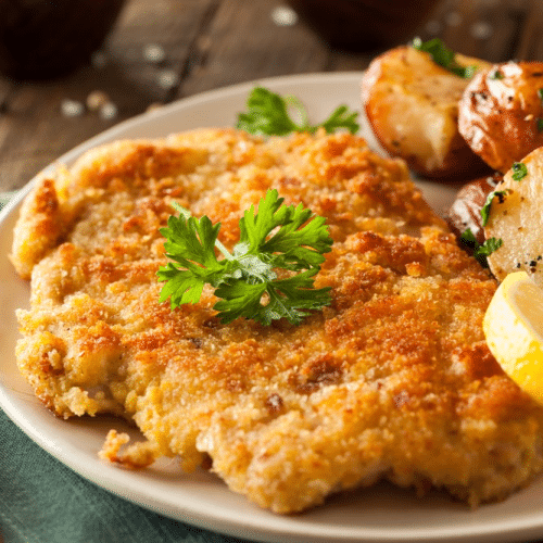 Schweinspanierte Schnitzel