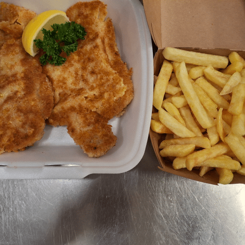 Schweinspanierte Schnitzel