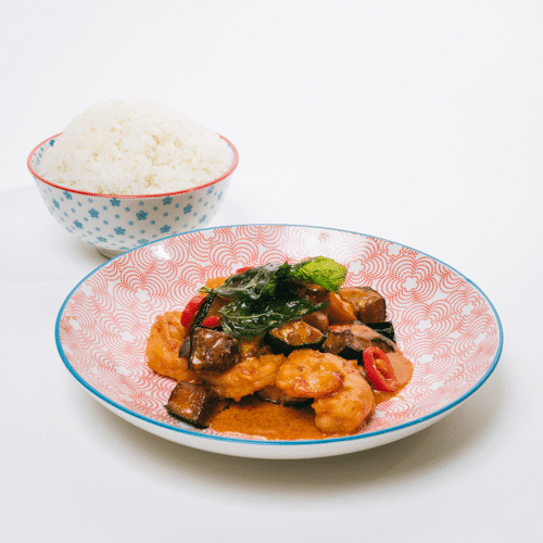 Crevettes Curry rouge (chaud)