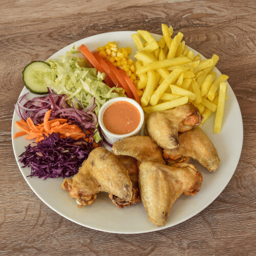 Pouletflügeli (6 Stück) Teller