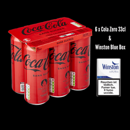 Coca Cola Zero 6x 33cl & Winston Blue Box Combo