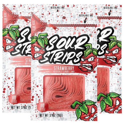 Lots of candy sour strips staawberry vegan