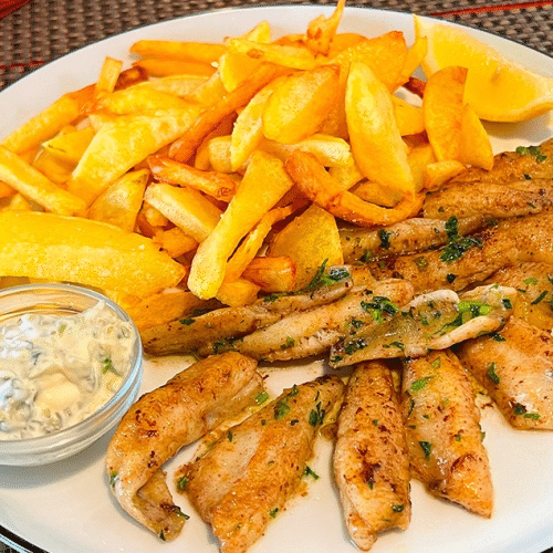Filets de perche avec frites