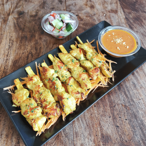 Brochettes de poulet satay (6pces)