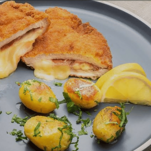 Hausgemachtes Cordon Bleu Diavolo (Schwein, scharf)