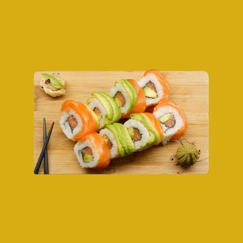 Salmon Avocado Rainbow (8 Stück)