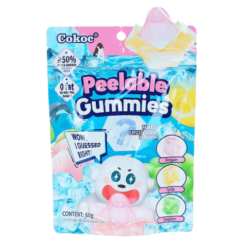 cokoc peelable gummies mixed fruit soda flavor