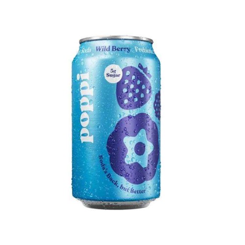 Poppi Wild Berry Flavour Prebiotic Soda USA - (355ml)