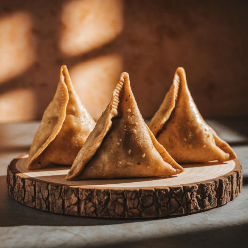 Gebackene Samosas (vegan, 3 Stück)