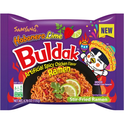 Buldak Hot Chicken Flavour Ramen Habanero Lime (135g)