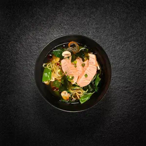 Salmon Miso Ramen Noodle Soup