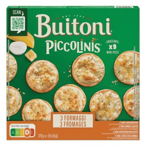 Piccolinis Buitoni, pizzette ai 3 formaggi (9 Stück, 270g)