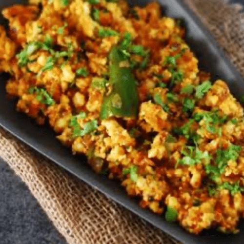 Paneer Mattar Bhurji (Mittel Schraf)