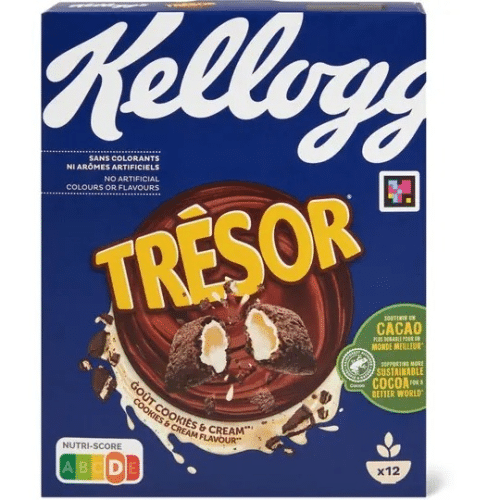 Kellogg's Tresor  Knusprige Getreidekissen  Cookies & Cream