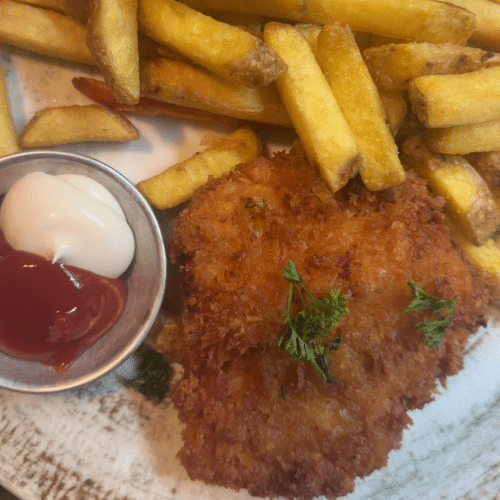 Poulet Crispy maison et frites croustillantes
