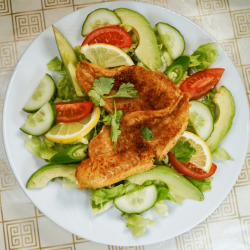 Fitnessteller mit Poulet