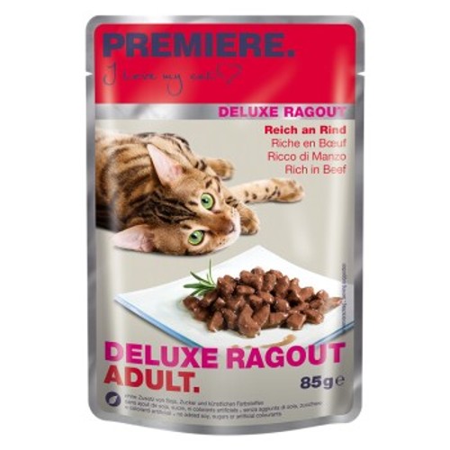 PREMIERE Deluxe Ragout Adult Reich an Rind 85g