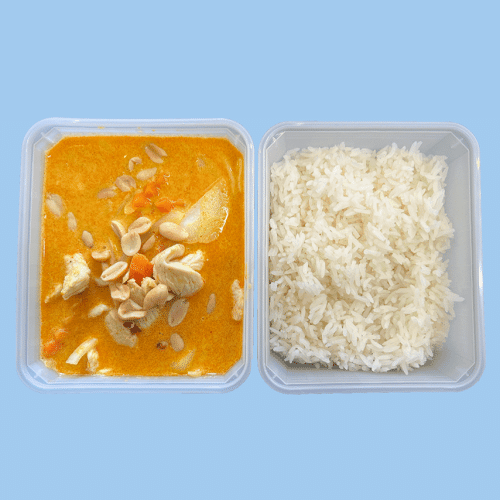 H1: Massaman Curry Poulet, inkl. 1 Mineralwasser