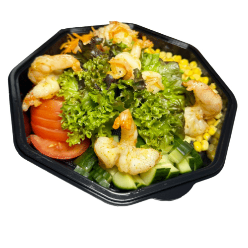 Salat-teller mit Crevetten