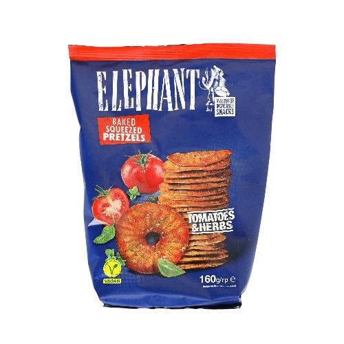 Elephant Baked Squeezed Pretzels Vegan Tomatoes&Herbs