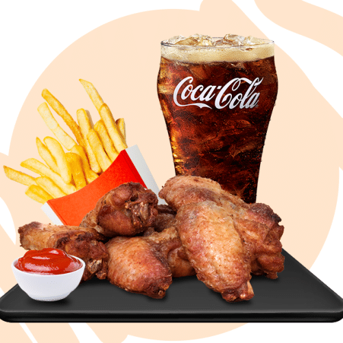 Pouletflügeli (5 Stück) Menü