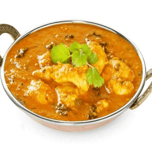 Chicken à la Cochin mit einer portion rice
