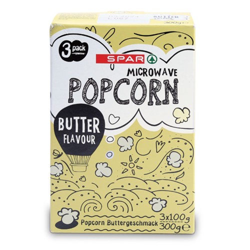 SPAR Microwave Popcorn Butter 3x100g