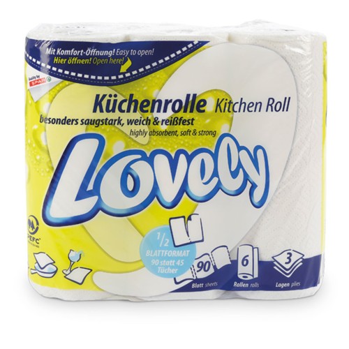 Lovely Kuero Weiss Kurzbl.3-Lag 6x90 Bl