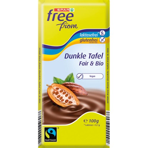 SPAR Free From Bio Dunkle Schoko 100g